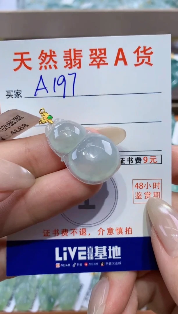 颈饰18K金镶嵌翡翠天然翡翠A货挂件