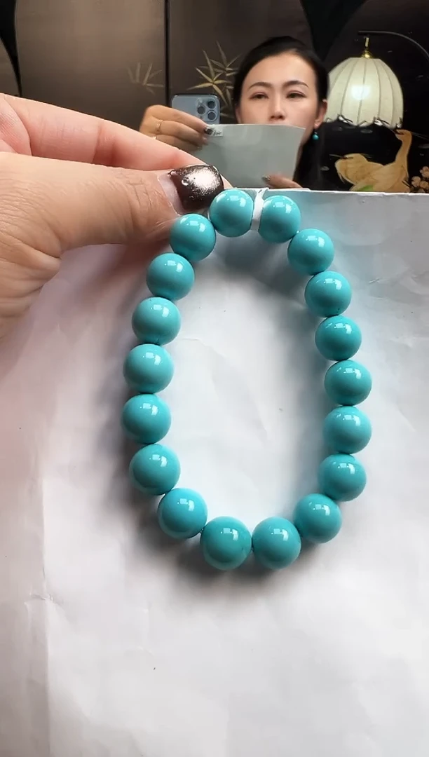 未镶嵌绿松石手串9卡11mm+