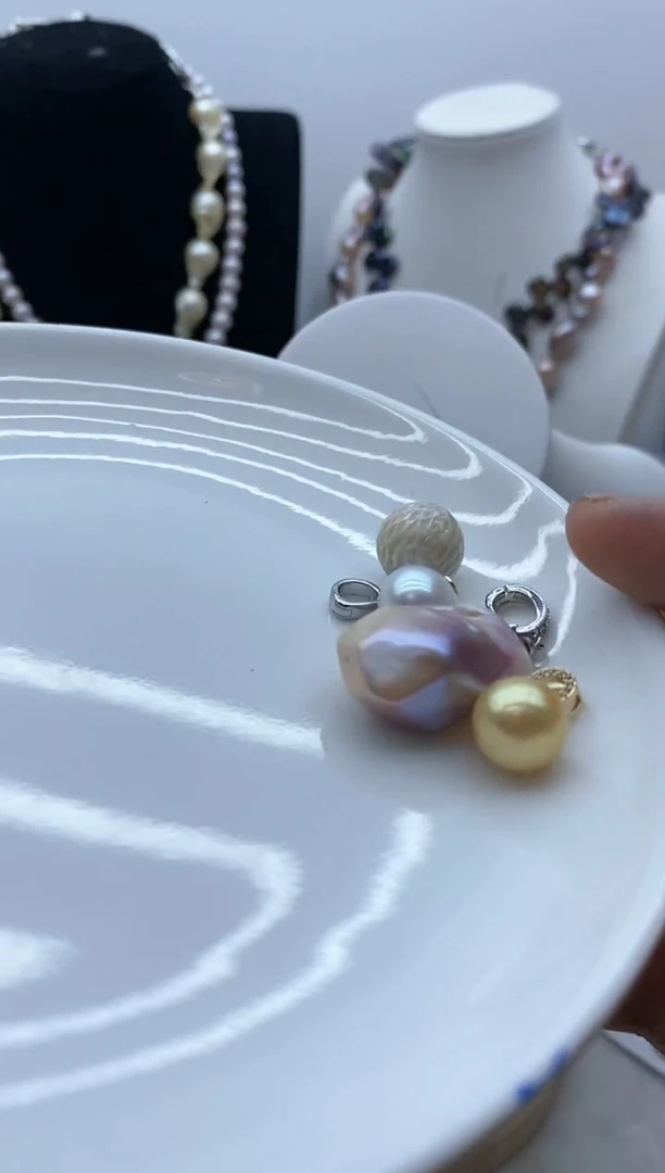 【闪购商品】淡水珍珠颈饰钛钢80