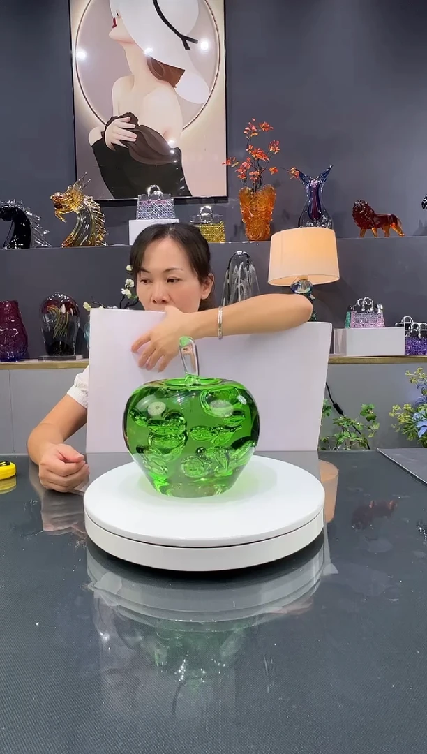 琉璃水晶琉璃苹果摆件1个