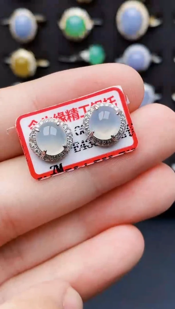 银S925镶嵌戒指翡翠0100