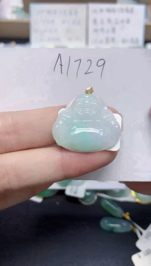 颈饰18K金镶嵌翡翠天然缅甸翡翠A货翡翠百元以上9元证书费自理