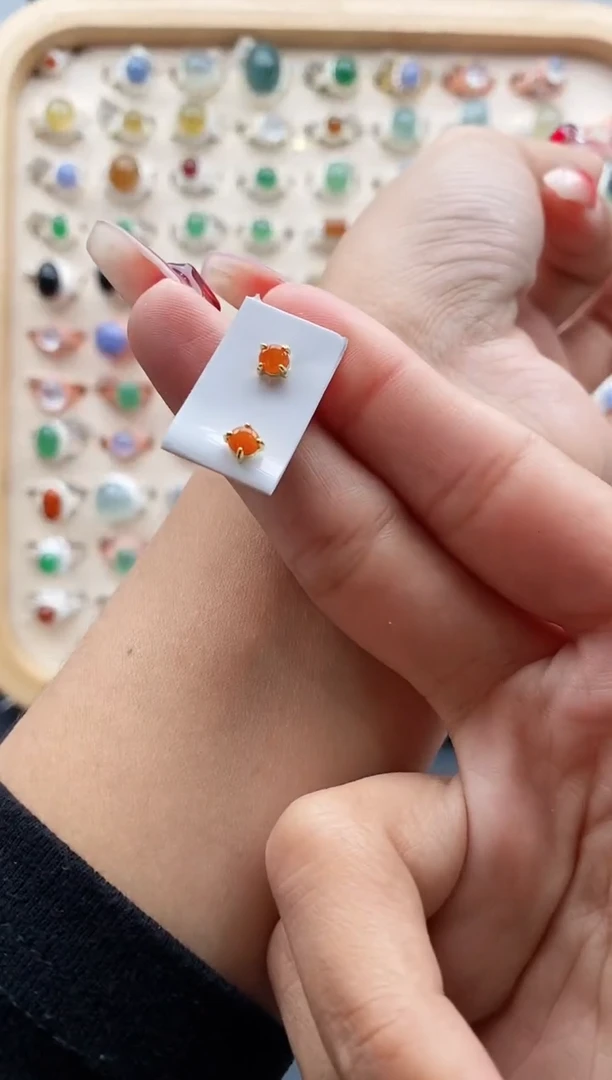 【闪购商品】翡翠戒指银S925镶嵌缅甸天然A货翡翠222 10+