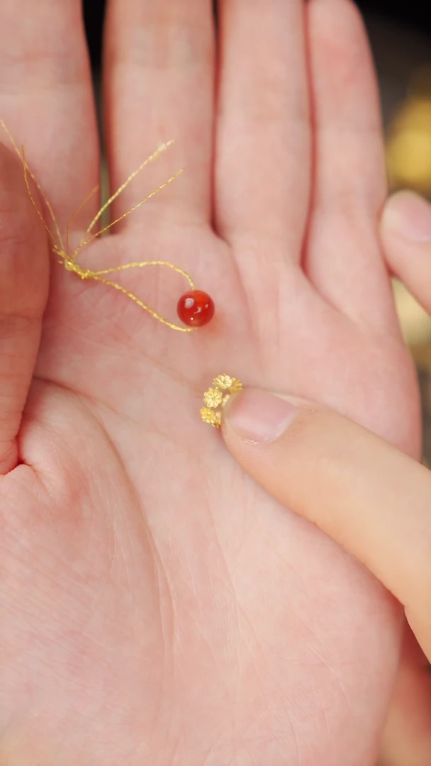 南红玛瑙18K金镶嵌吊坠(不含链)吊坠