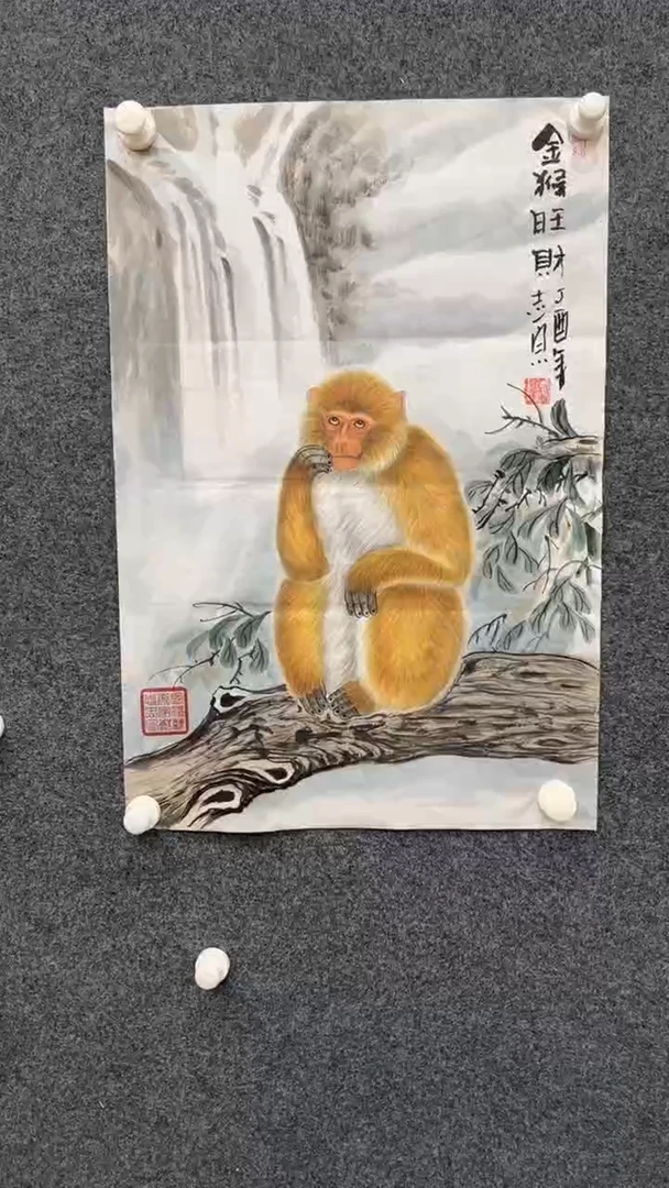 【闪购商品】国画2.14-郑志宗-四尺三开动物-87