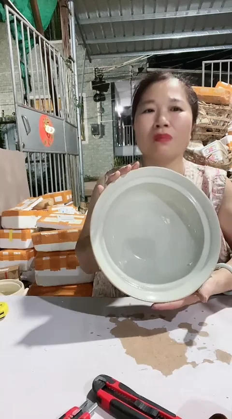 瑕疵28白色煎盘一个