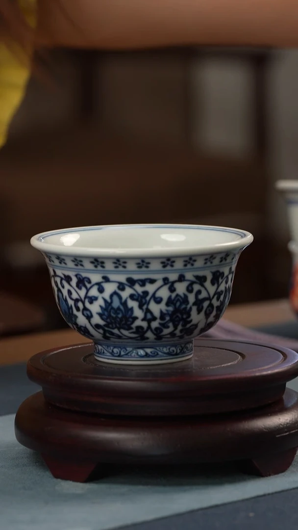 瓶青成柴窑~永乐压手杯