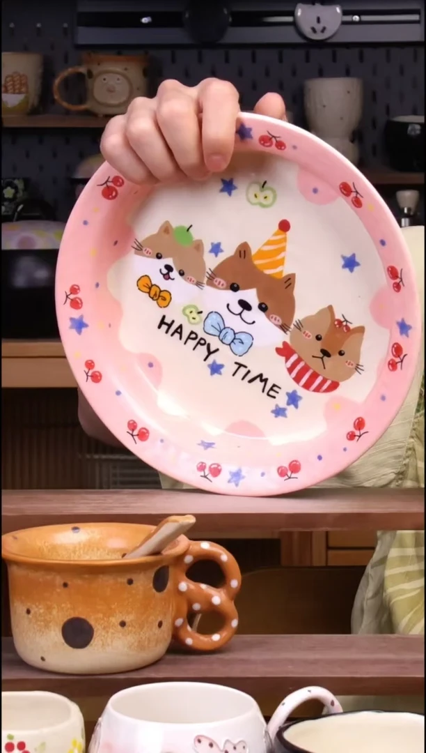 盘景德镇可爱设计师款陶瓷