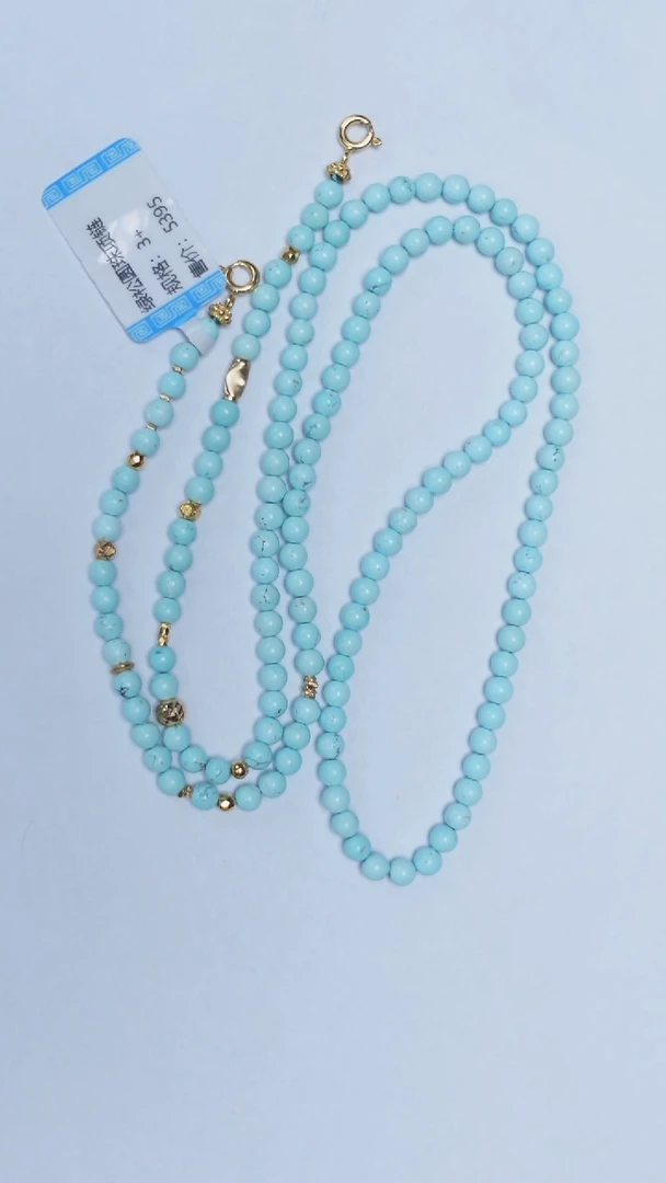 未镶嵌绿松石颈饰绿松石项链3mm