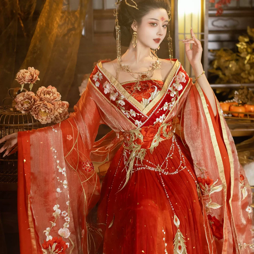 【鸾凤和鸣】汉服婚服重工刺绣大袖衫诃子裙魏晋南北朝齐腰裙套装裙