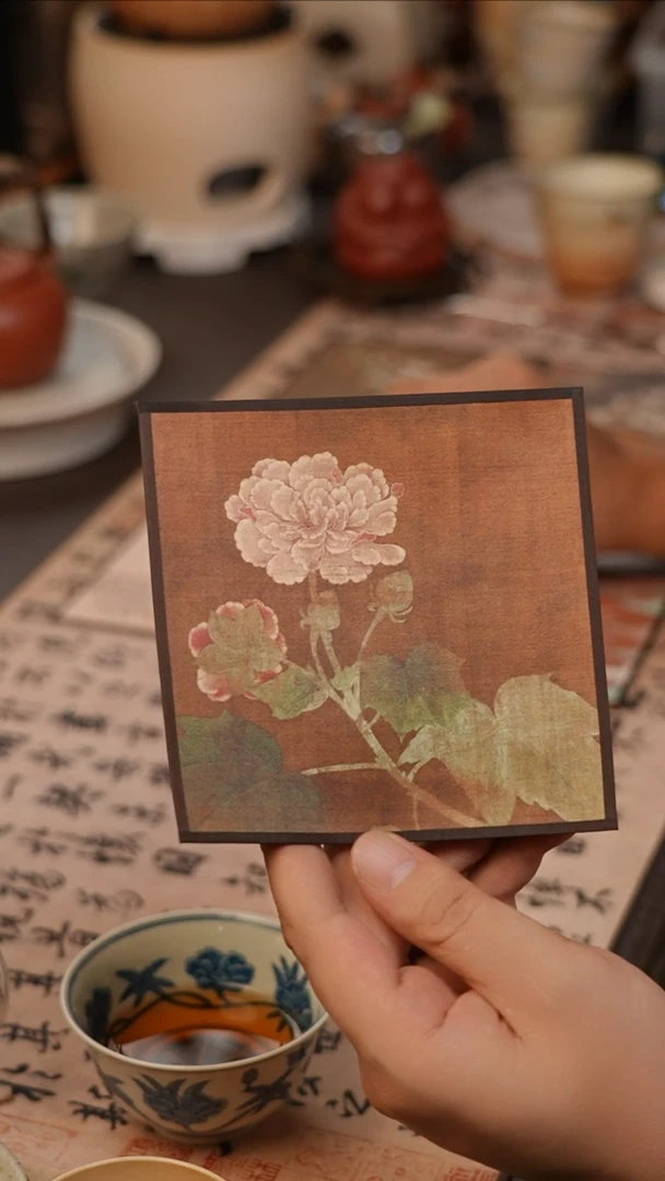 宣丝绘杯垫壶垫芍药