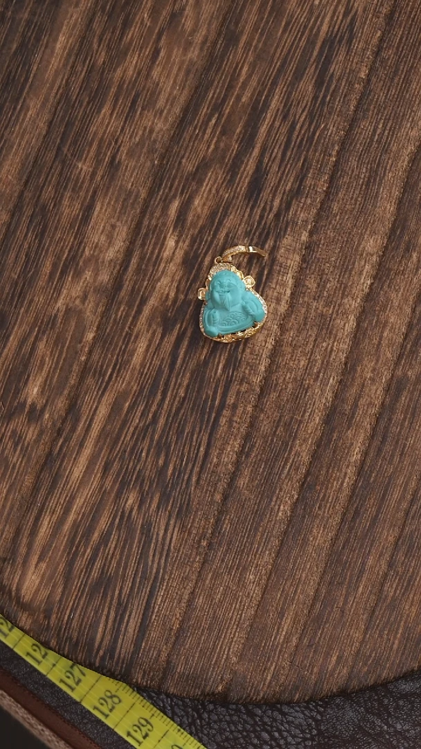 18K金镶嵌绿松石挂饰云**@1