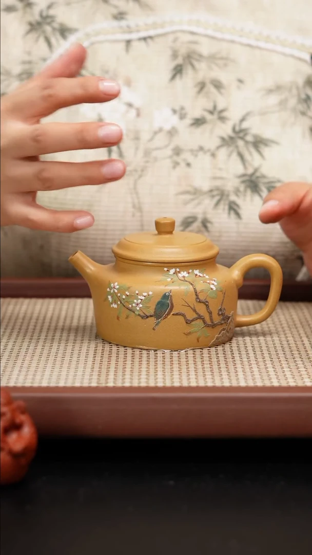 【闪购商品】紫砂茶壶宝山绿德钟泥绘180