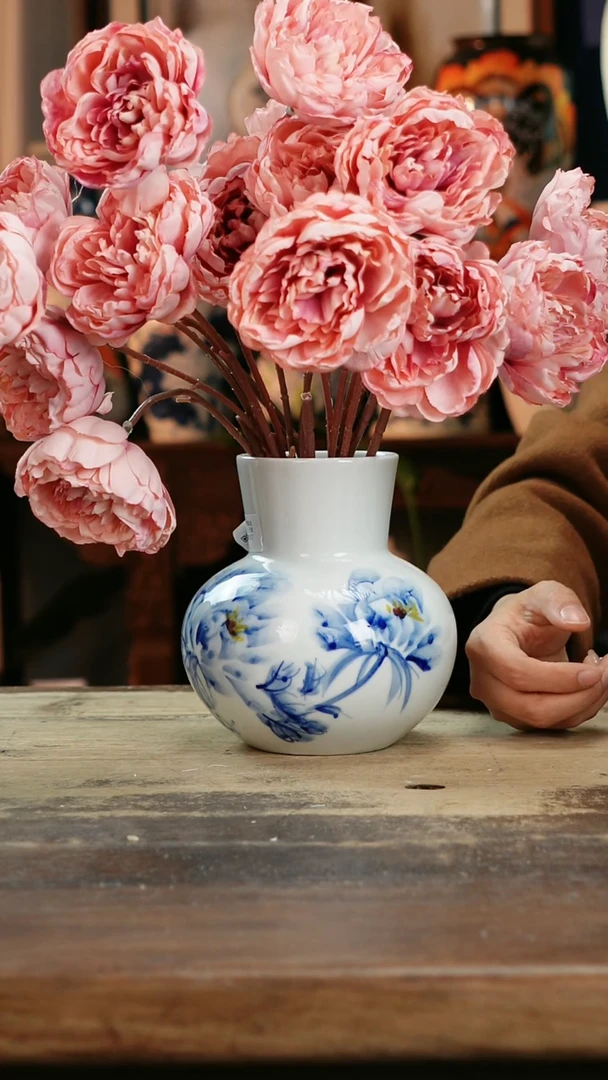 【闪购商品】瓷片景德镇纯手工釉下彩精品花瓶