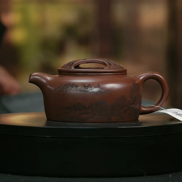 宜兴原矿底槽清牛盖莲子紫砂壶