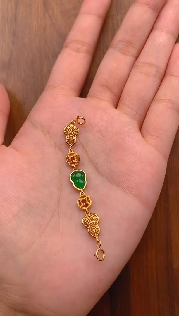 【闪购商品】翡翠吊坠(不含链)银S925镶嵌葫芦延长链