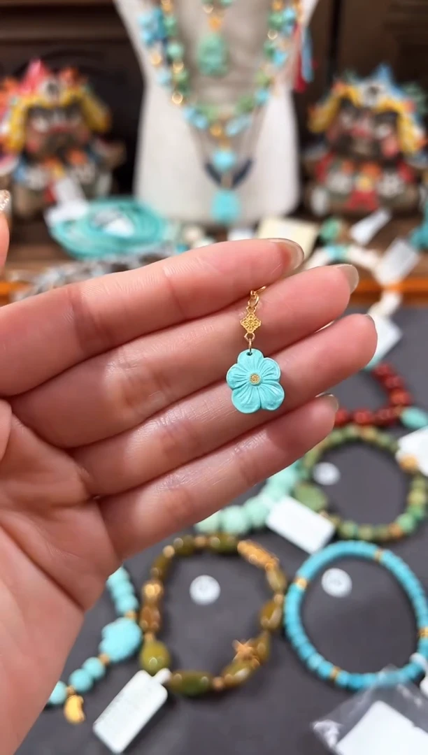 【闪购商品】绿松石提溜18K金镶嵌绿松石提溜