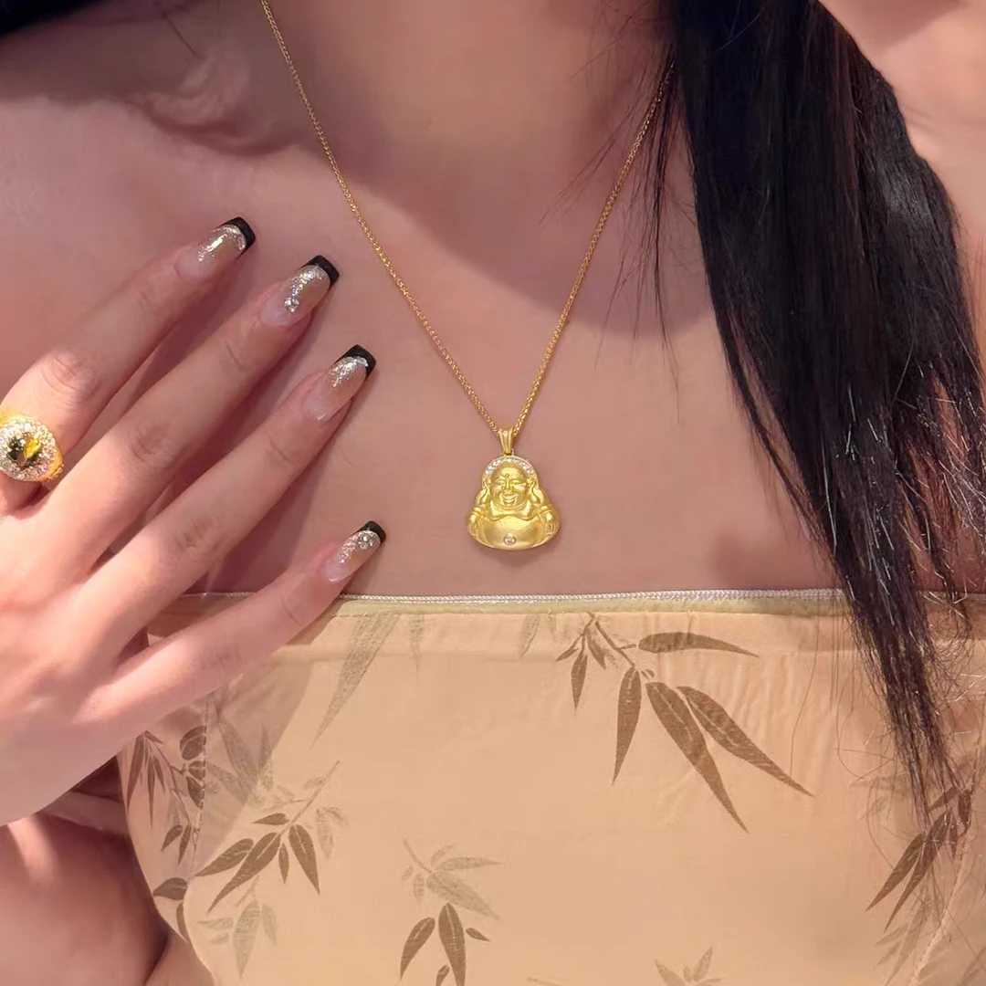 【质检发货】DY I８К大肚弥勒佛（赠银链）