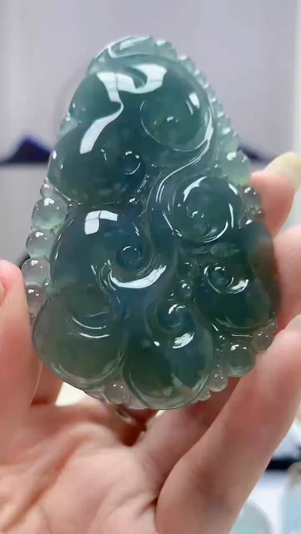 定制翡翠未镶嵌4917DD-毛货挂件73