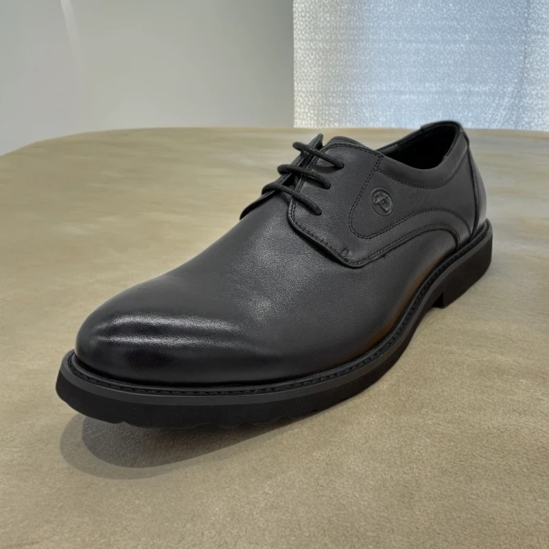 MELLEN/名郎23531 系带德比鞋头层牛皮英伦舒适休闲皮鞋圆头黑色