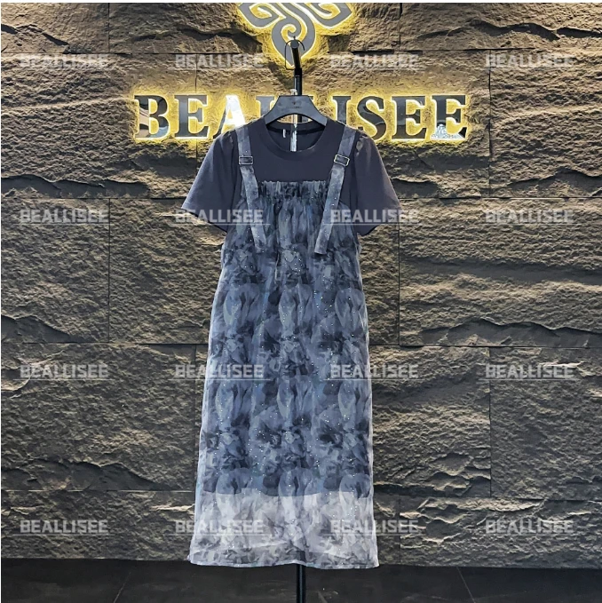 【Linda】【44】夏季新款高级感穿搭吊带百褶拼接连衣裙BLS-A125