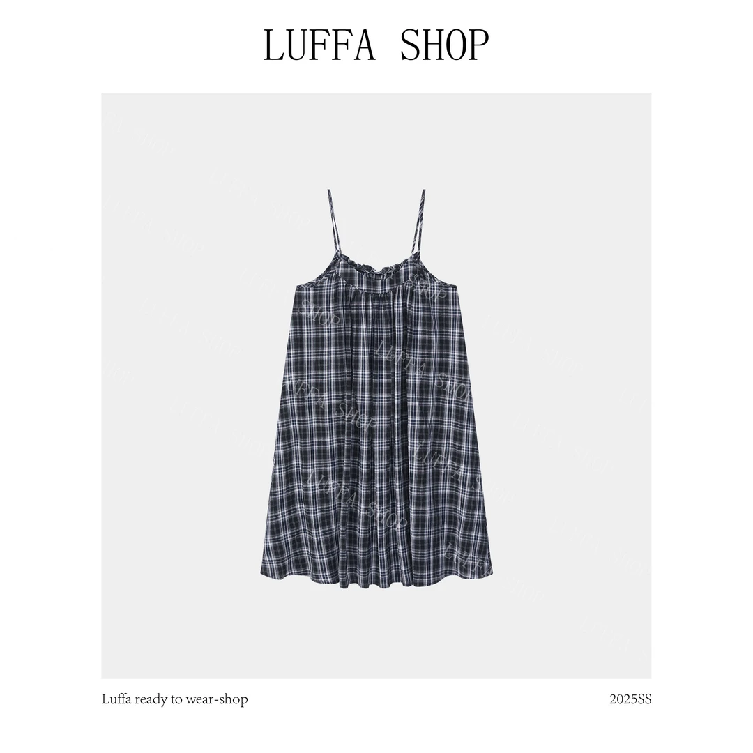 【Luffa shop】“柔纱曼舞”设计感肩带吊带裙QZ20250509
