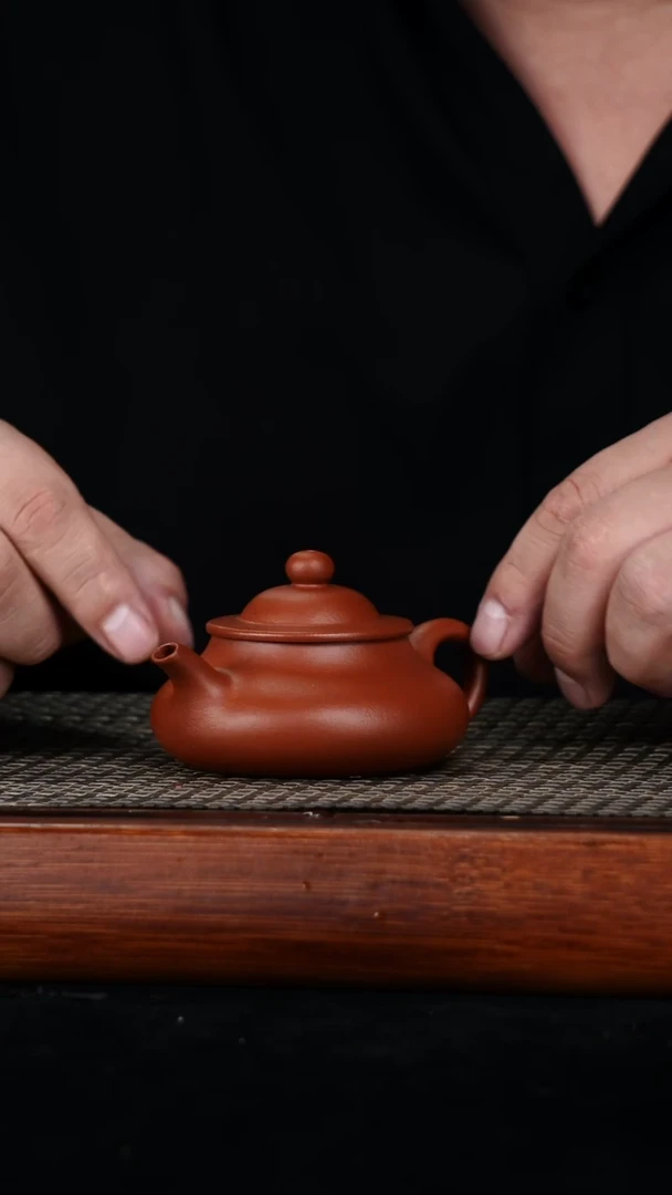 茶壶紫砂原矿朱泥笠帽120cc