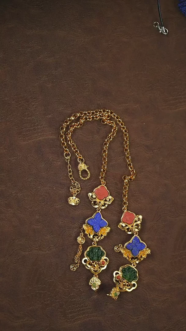 【闪购商品】青金石项链银S925镶嵌多宝万能链