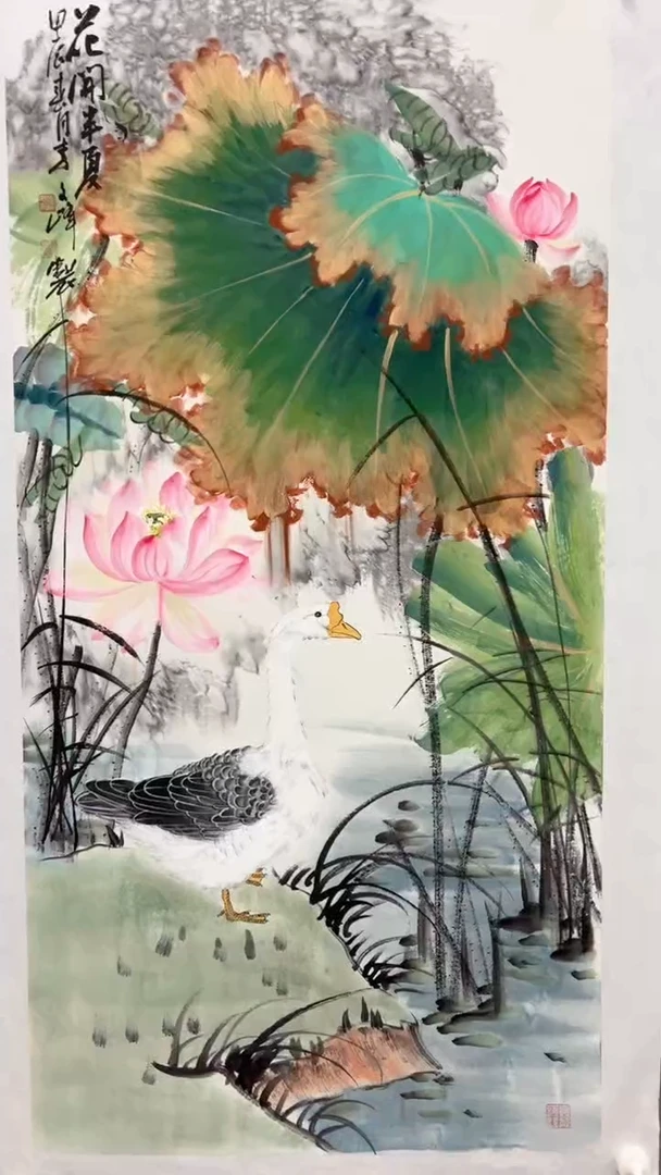 国画李文峰4.5平尺精品荷花