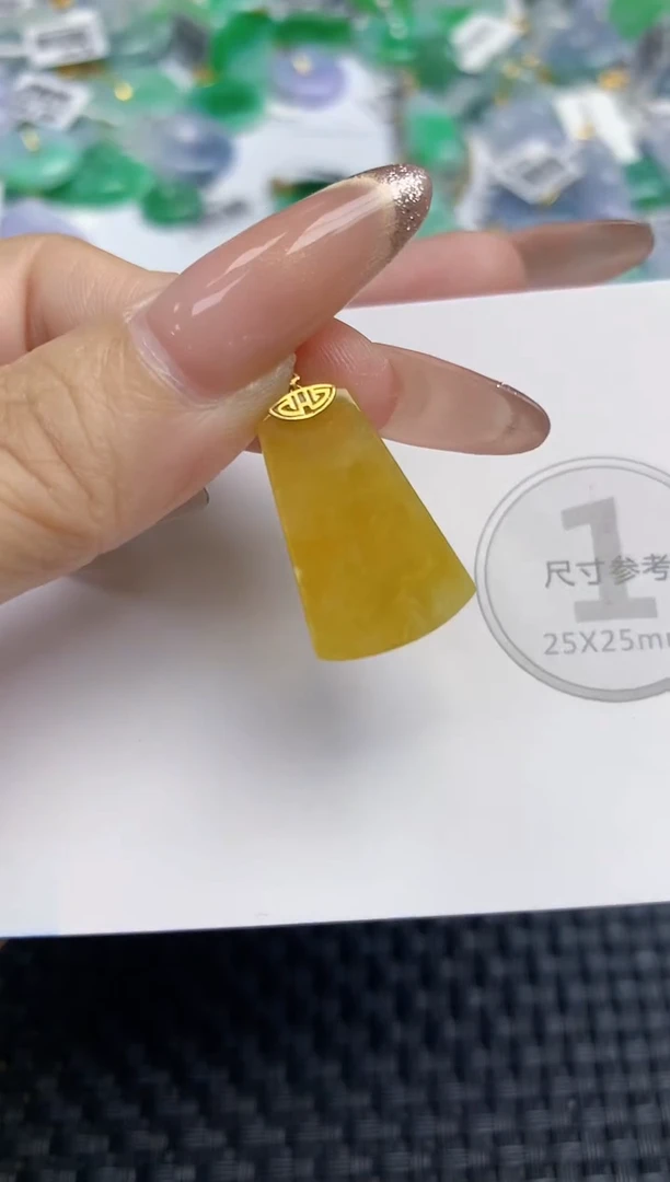 颈饰18K金镶嵌翡翠天然缅甸A货翡翠百元以上9元证书费自理