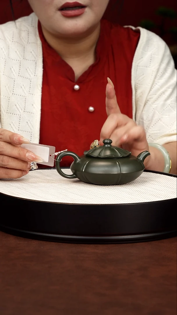茶杯紫砂宜兴紫砂 青蛙莲子壶绿泥 柳用江