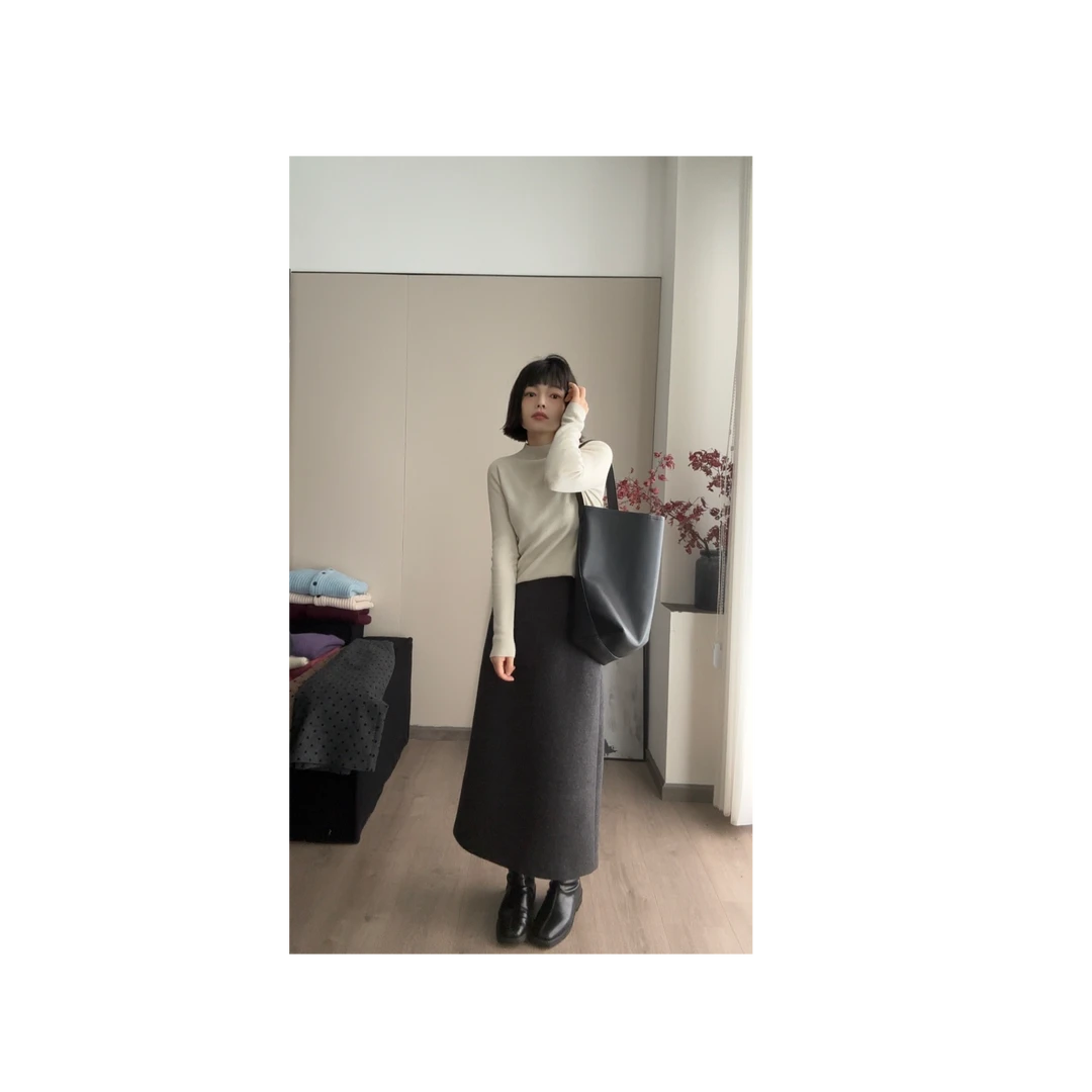 【2025口碑裙】冬季加绒加厚简约显瘦半裙上档次气质小个子半身裙子