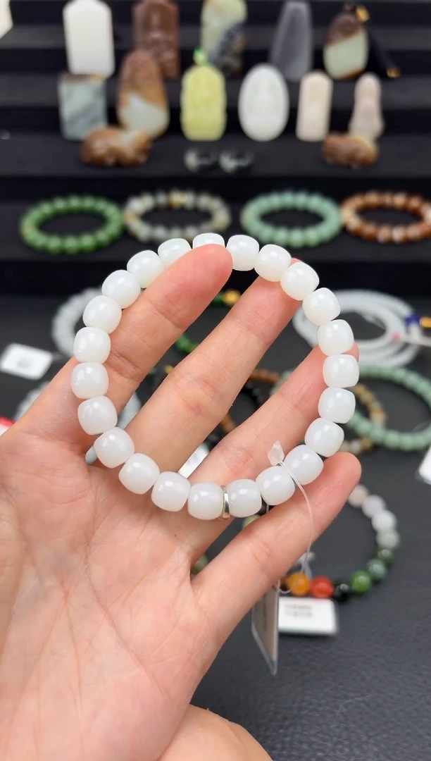 未镶嵌和田玉挂件9mm金山老型手串