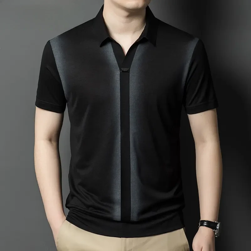 Louis Fordea/路易弗狄短袖T恤男夏季无痕透气男装潮流休闲衬衫