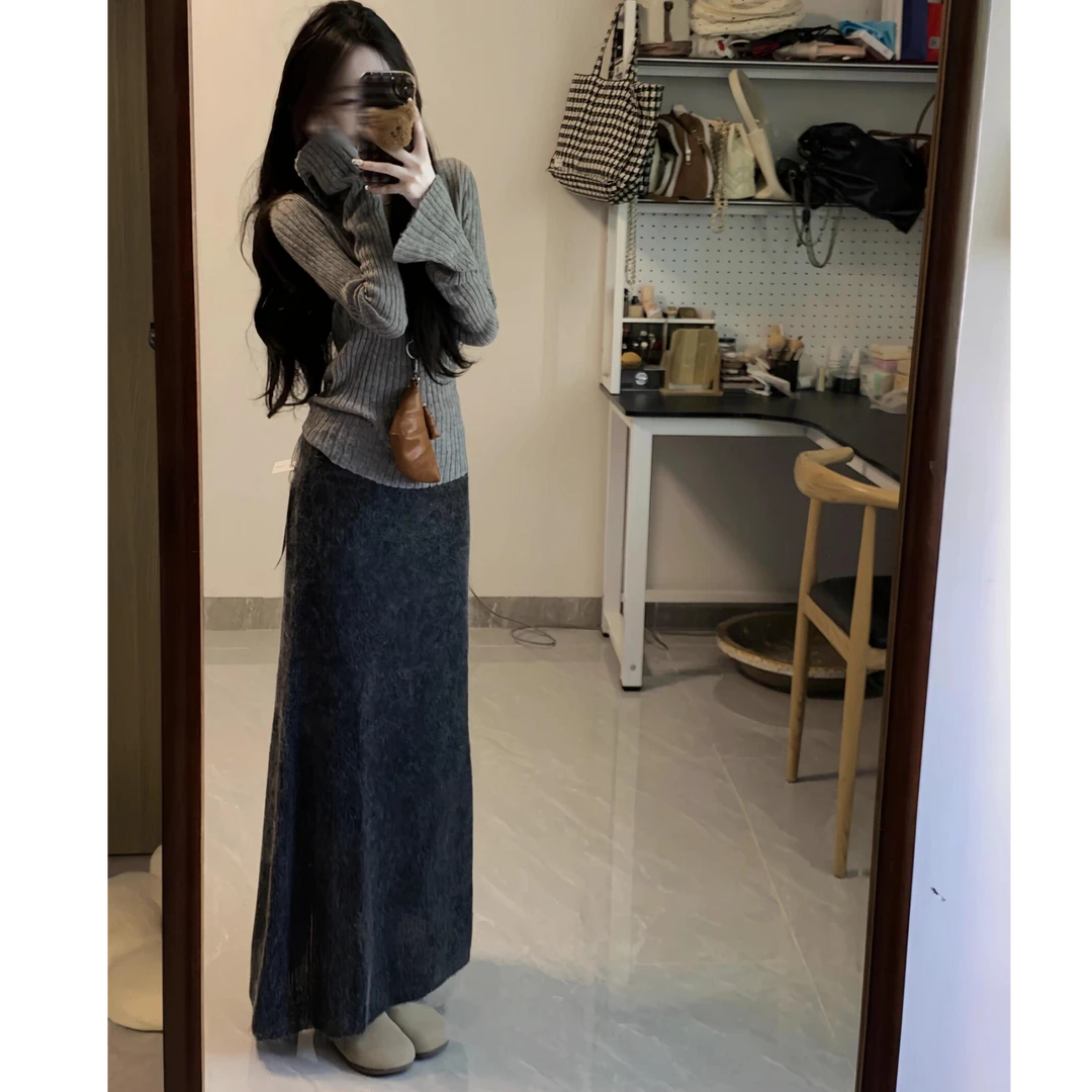 2025秋冬女装富家千金流行一整套洋气毛衣裙子套装气质小众两件套