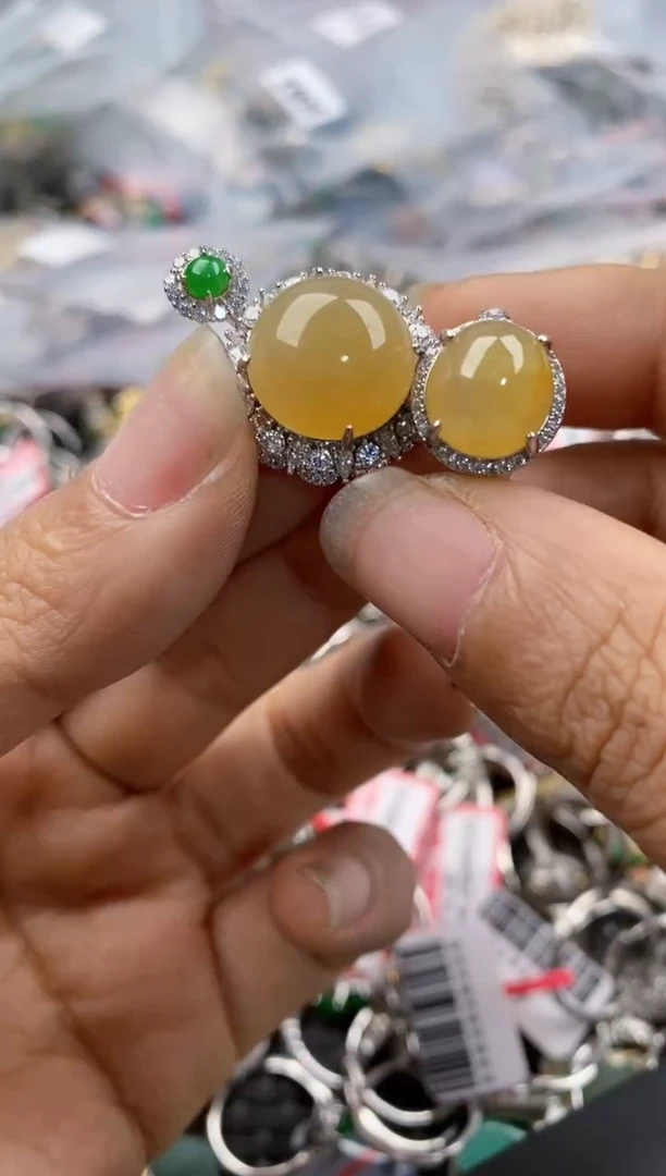 银S925镶嵌戒指翡翠10                 4