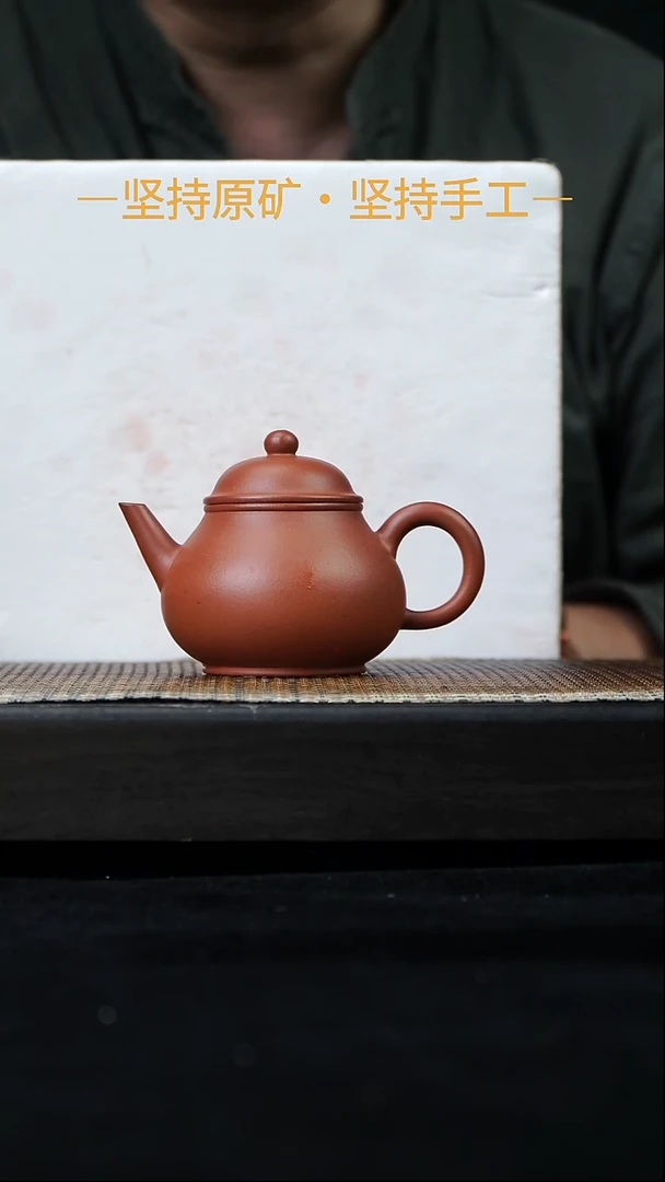 茶壶紫砂芭乐水平 黄龙山朱泥 150cc    14