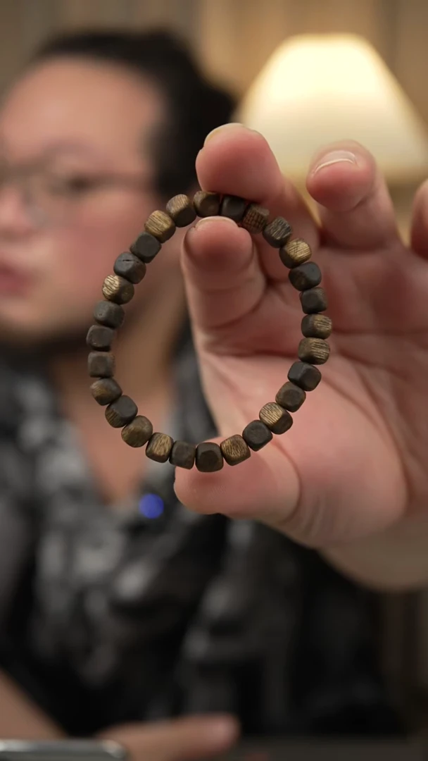 沉香手串6mm+方珠九九沉海南种植棋楠