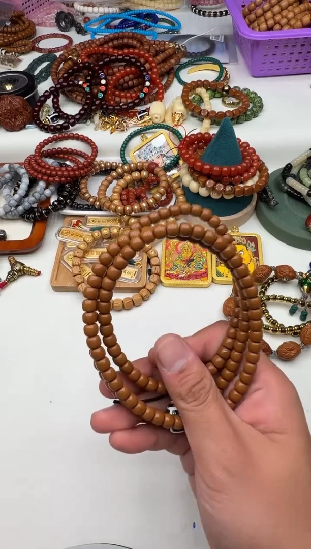 手串橄榄核粉压核尖小尺寸