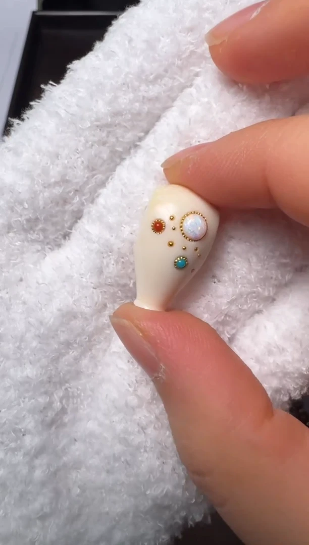 把件猛犸象牙星云三通配饰12mm
