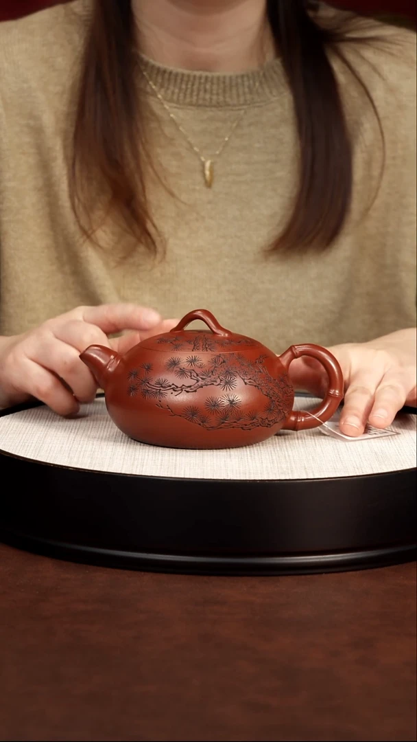 茶壶紫砂 圆珠大红袍 顾建根