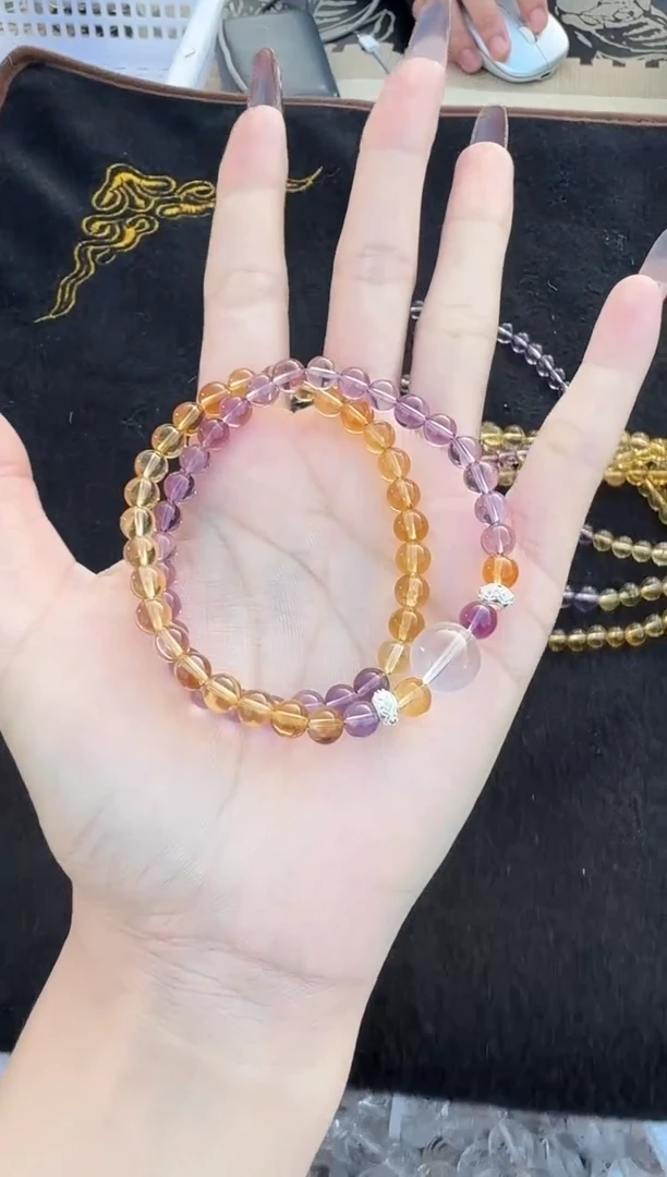未镶嵌手串水晶原创紫黄6mm手串多样性发其一