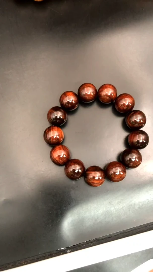 黄花梨/降香黄檀手串/手链明海黄野紫油老料1.8精串