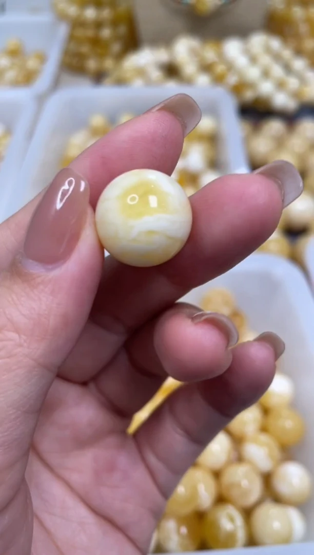 【闪购商品】琥珀颈饰未镶嵌原矿俄料蜜蜡圆珠16mm