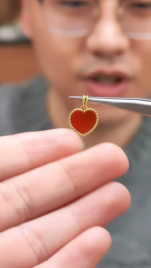 【闪购商品】玛瑙/玉髓吊坠18K金镶嵌18K红玛瑙吊坠MY赠链