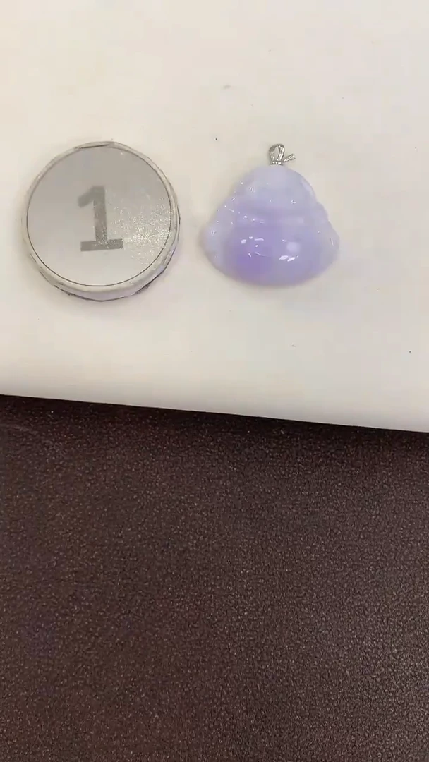 颈饰18K金镶嵌翡翠天然缅甸a货翡翠