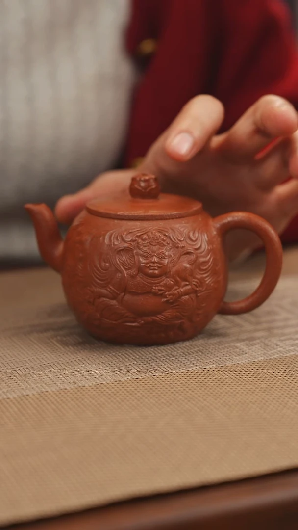 原矿红降坡黄爷爷紫砂壶10