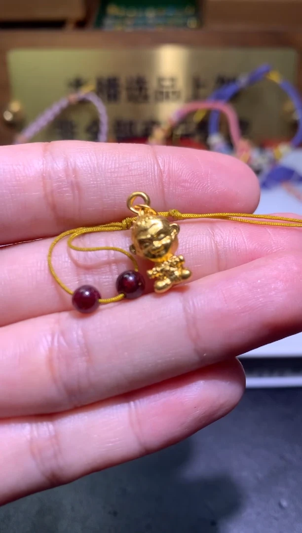 【闪购商品】石榴石成品足金镶嵌净货