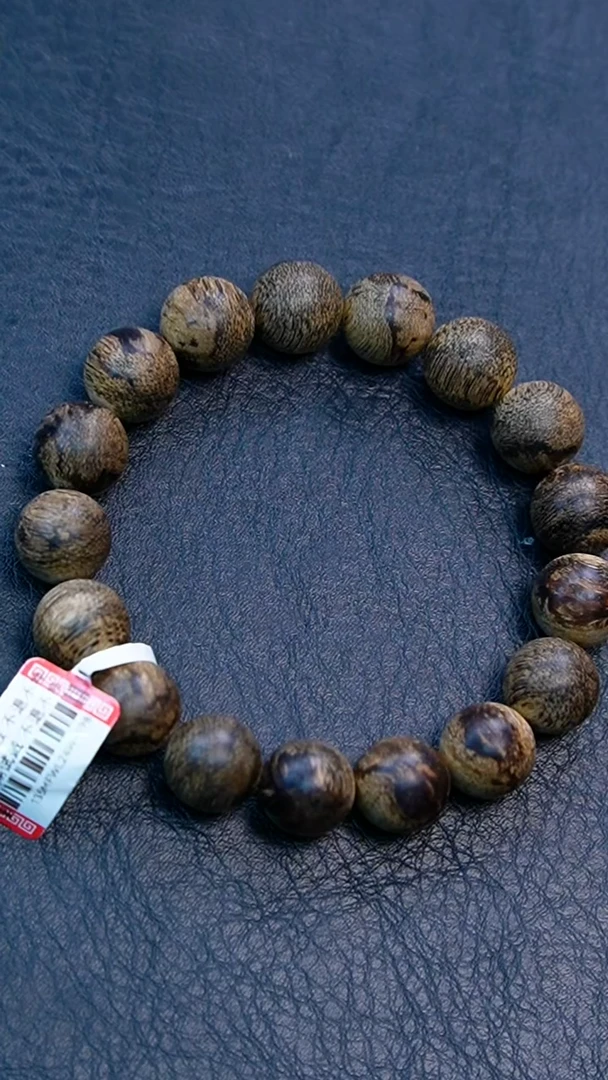 沉香手串1.3文莱大粗纹单圈16克+