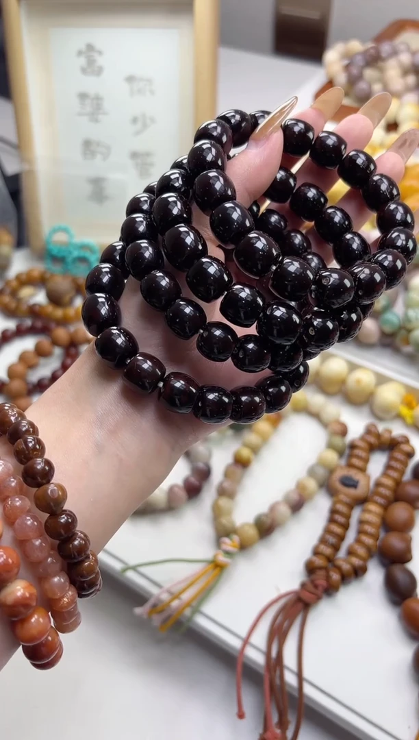 手串菩提根/象牙果沐j04紫金鼠桶珠11.5*12.5mm手串